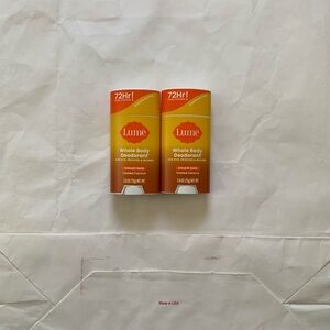 NWT Lume Whole Body Deodorant Toasted Coconut Smooth Solid x2